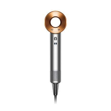 DYSON SUPER SONIC Hair dryer with copper and silver design on a white background